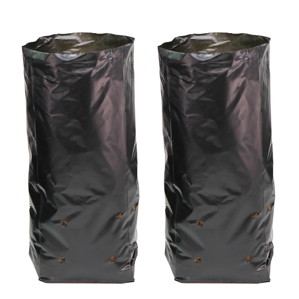 100/200PCS PE Nursery Bags Thicken Plant Grow Bags Seedling Pots Eco-Friendly Garden with Breathable Holes Black Planting Sack