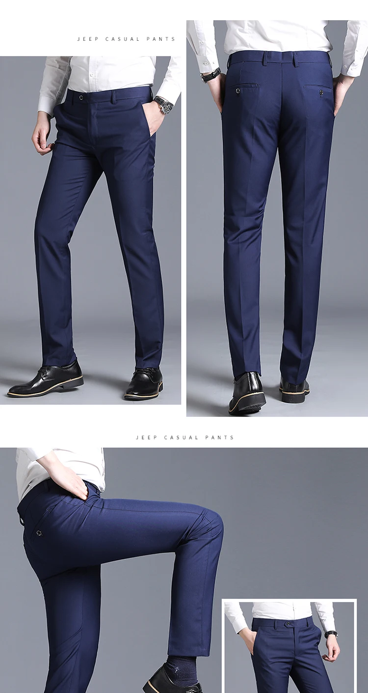 Модные мужские формальные брюки весна осень классические деловые размера плюс 20-40 повседневные Прямые брюки мужские брюки