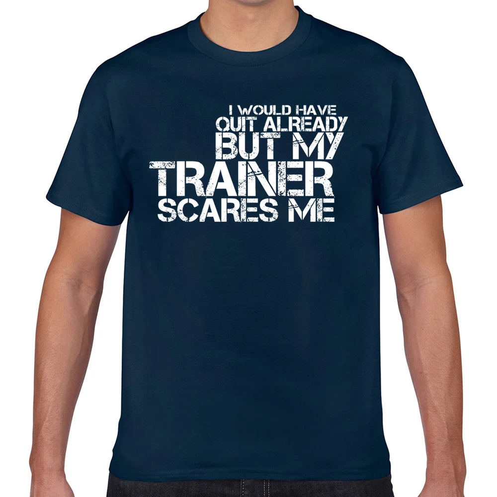 Tops T Shirt Men fitness sayings gym 