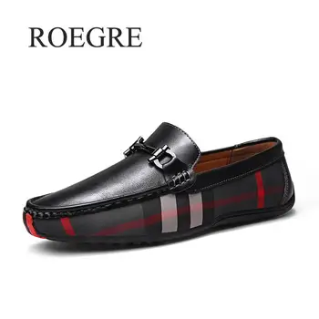 

Brand Designer Men Casual Flats Shoes Breathable Leather Loafers Peas Shoes Boat Shoes Slip-on Solid Men Driving Shoes 45 46