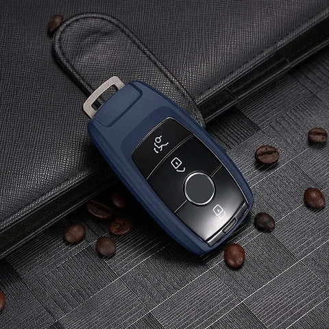 Blue case Автомобильная сумка-Футляр для ключей, чехол для Mercedes Benz AMG E Class W213 S Class, брелок для ключей, держатель для ключей, аксессуары для стайлинга автомобилей - Название цвета: Blue case