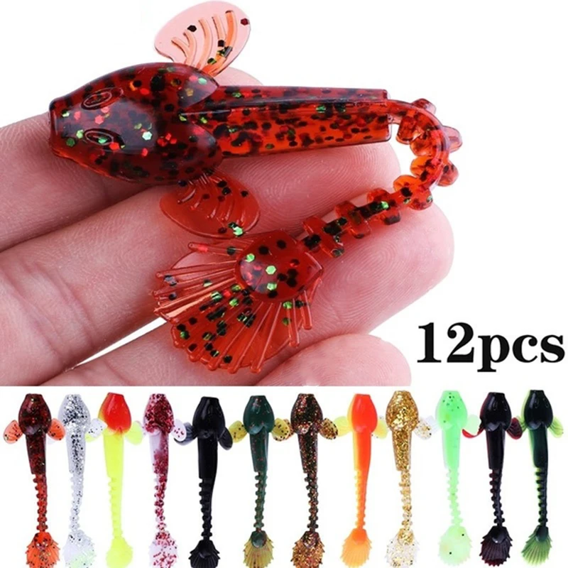 

Sougayilang 12PCS/Lot Soft Lure 4.5g 3.5in 90mm Fishing Swimbait Lure Set Tail Worm Saltwater/Freshwater Fishing Baits Pesca