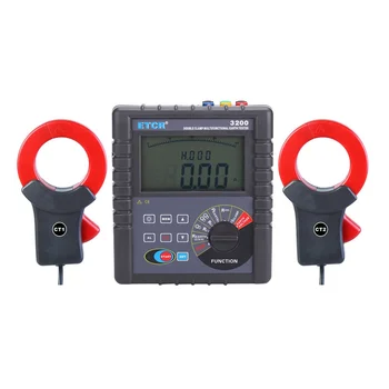 

ETCR3200 Double Clamp Multi-Function Grounding Resistance Tester CT size: Φ68mm,Earth Voltage Measurement,Range:AC 0～600V.