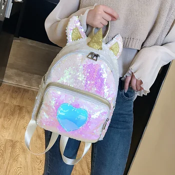 

New Style Backpack Sequin Cartoon Cute School Bag