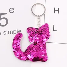  1PCS Dolphin Star Unicorn animal Keychain Glitter Pompom Sequins Key Chain Gifts for Women  Car Bag Accessories Key Ring Jewelry 