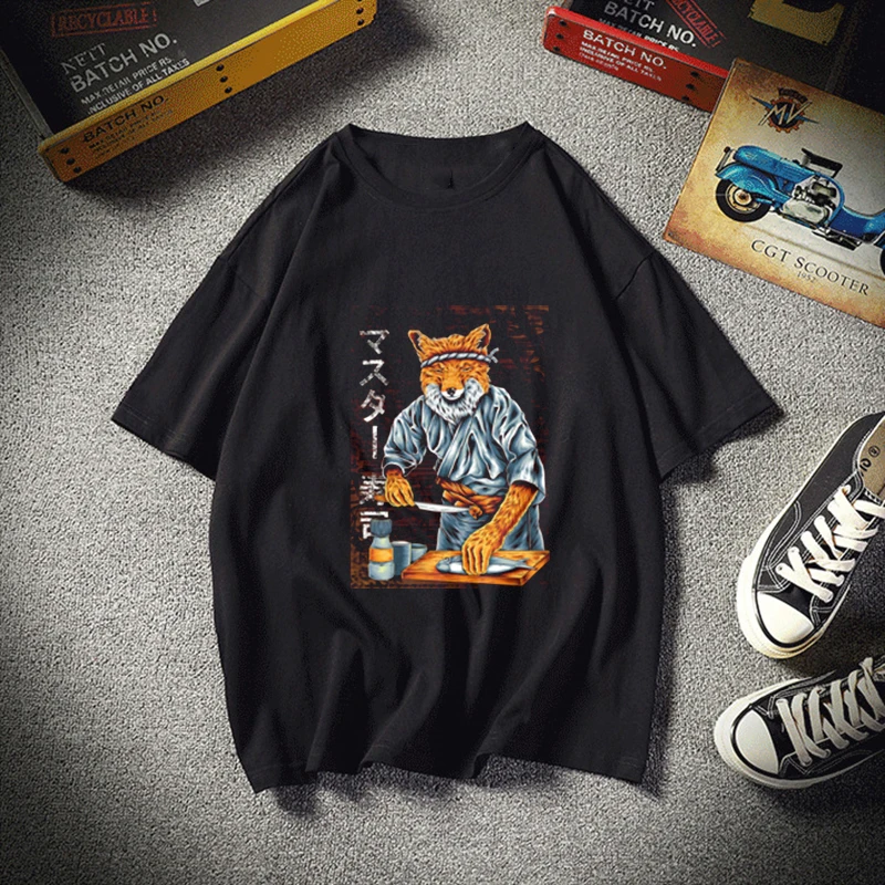 

Fox Master Chef Men Clothes Print Cute Cartoon Summer Printed Ladies Women Top Casual Tee Shirt T Female T-Shirt