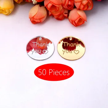 

50pcs Acrylic Mirror Wedding Favor Small 3cm 5cm Round Invitation Card Party Guest Gift Personalized Idea Babyshower Decor Tags