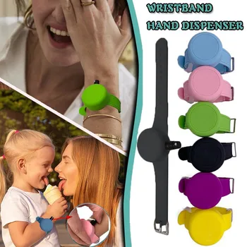 

4PC Adult Kids Liquid Wristband Hand Dispenser Wearable Hand Sanitizer Dispenser Pumps Disinfectant Silicone Wrist Bracelet J50