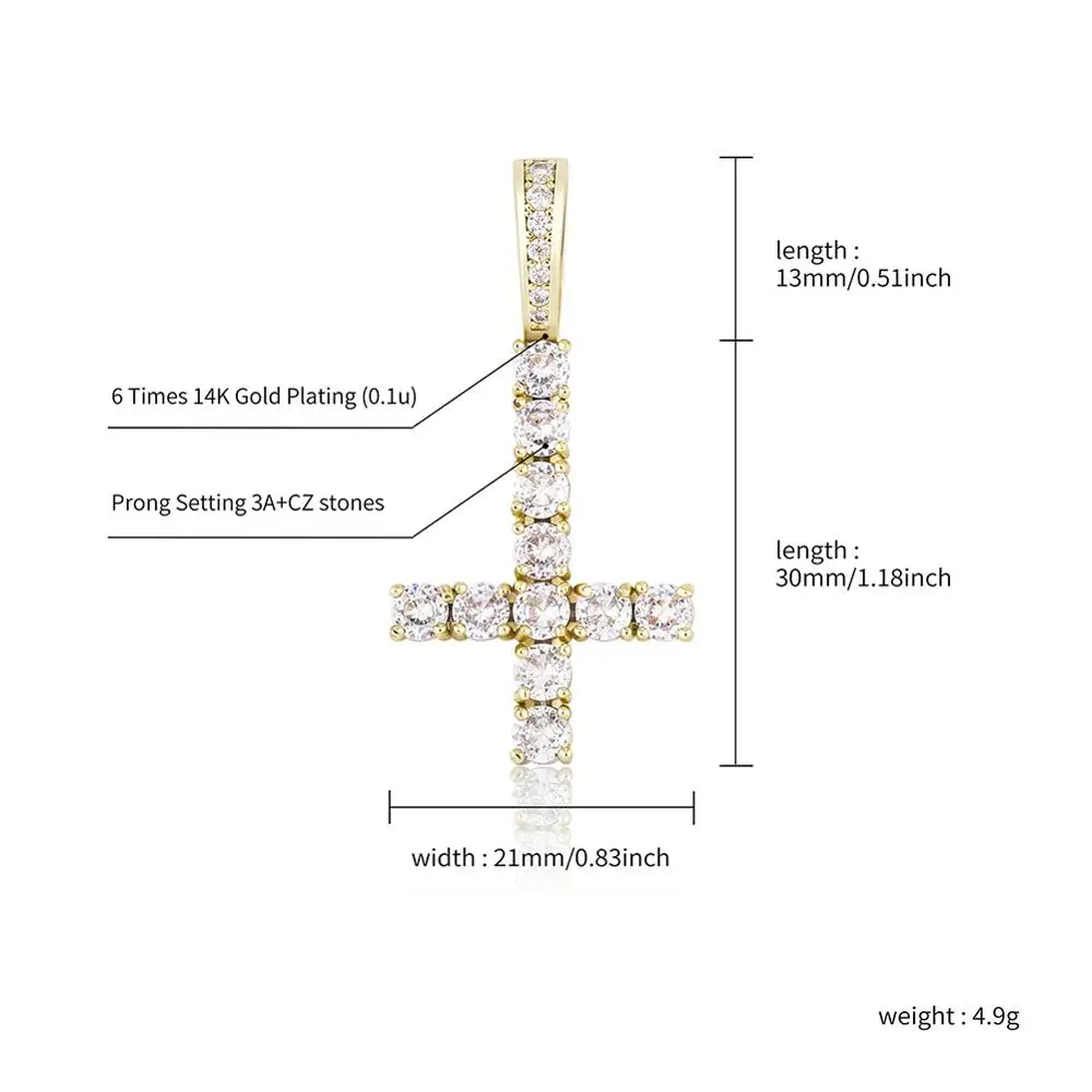 Topgrillz New Upside Down Cross Pendant 