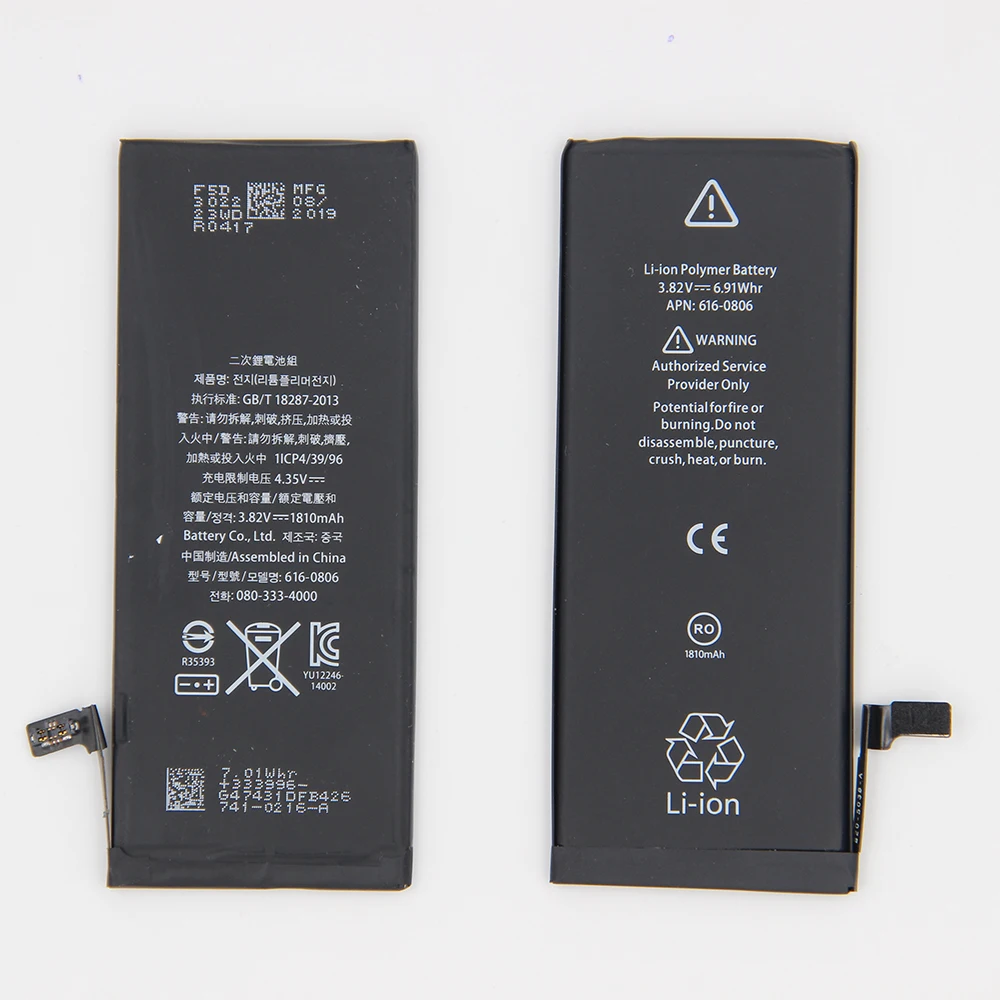 New Battery For iPhone 6 6S Replacement Batteries Real Capacity 0 Cycle Battery For iPhone 7 8 Plus Free Tools