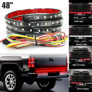 

48 Inch Truck Red White LED Tailgate Light Strip Bar Brake Backup Turn Signal Lamp For Chevy Honda Ram
