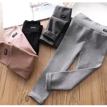 Детская одежда; повседневные леггинсы; сезон весна-осень; брюки с высокой талией для девочек; детские брюки; Новинка года; стильная осенняя одежда в Корейском стиле