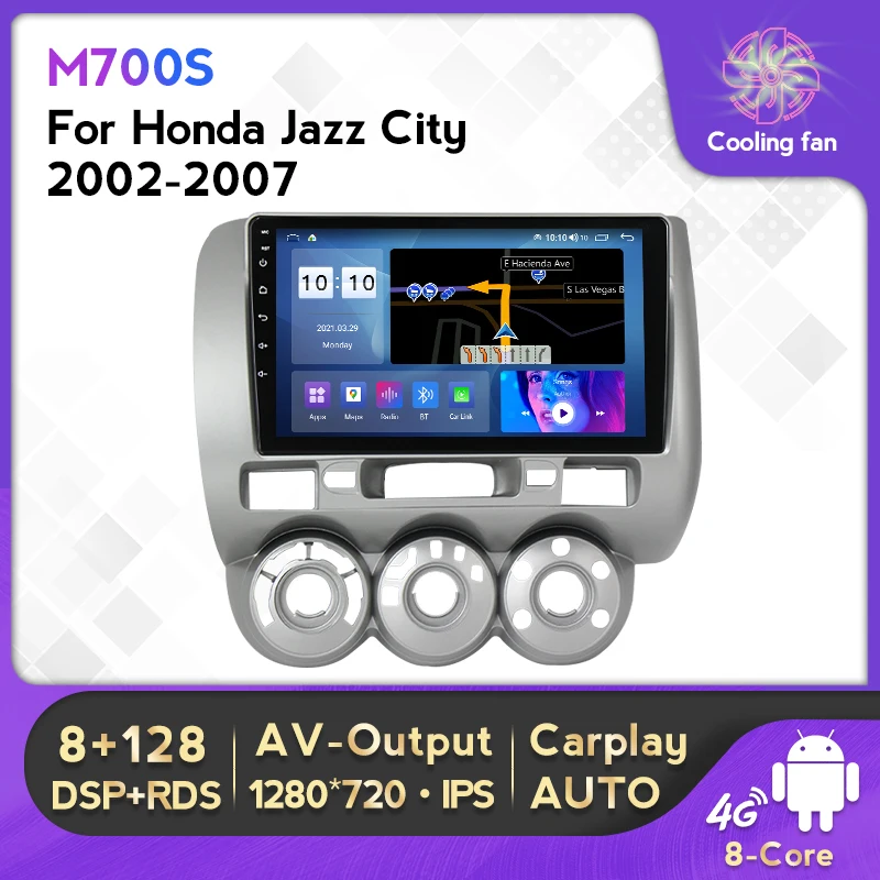 RDS IPS HD 11 0x2002 Android 2007 для HONDA JAZZ City-Автомобильный мультимедийный стерео