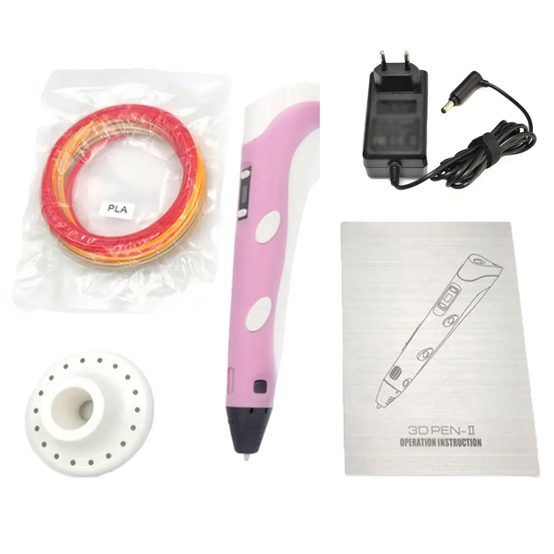 PINKEUplug 3D печать ручка пластиковая DIY трехмерная картина игрушка 3D Ручка детский дизайн рисунок креативная игрушка подарок - Цвет: PINKEUplug