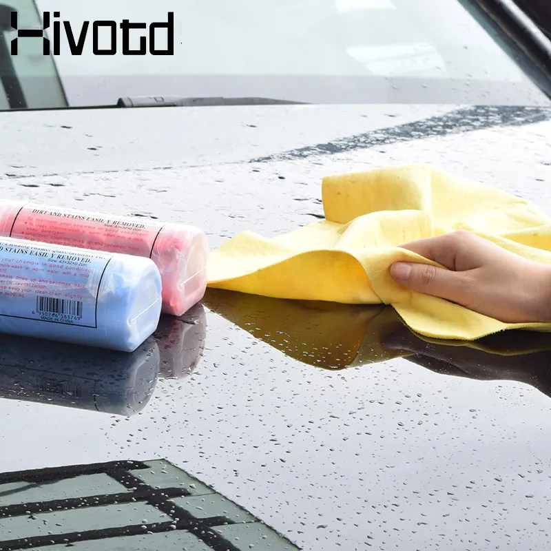 

Hivotd Car Wash Towel Car Body Care Cloth Detailing Car Wash Towel Auto Cleaning Drying Cloth Super clean Chamois Cloth pads