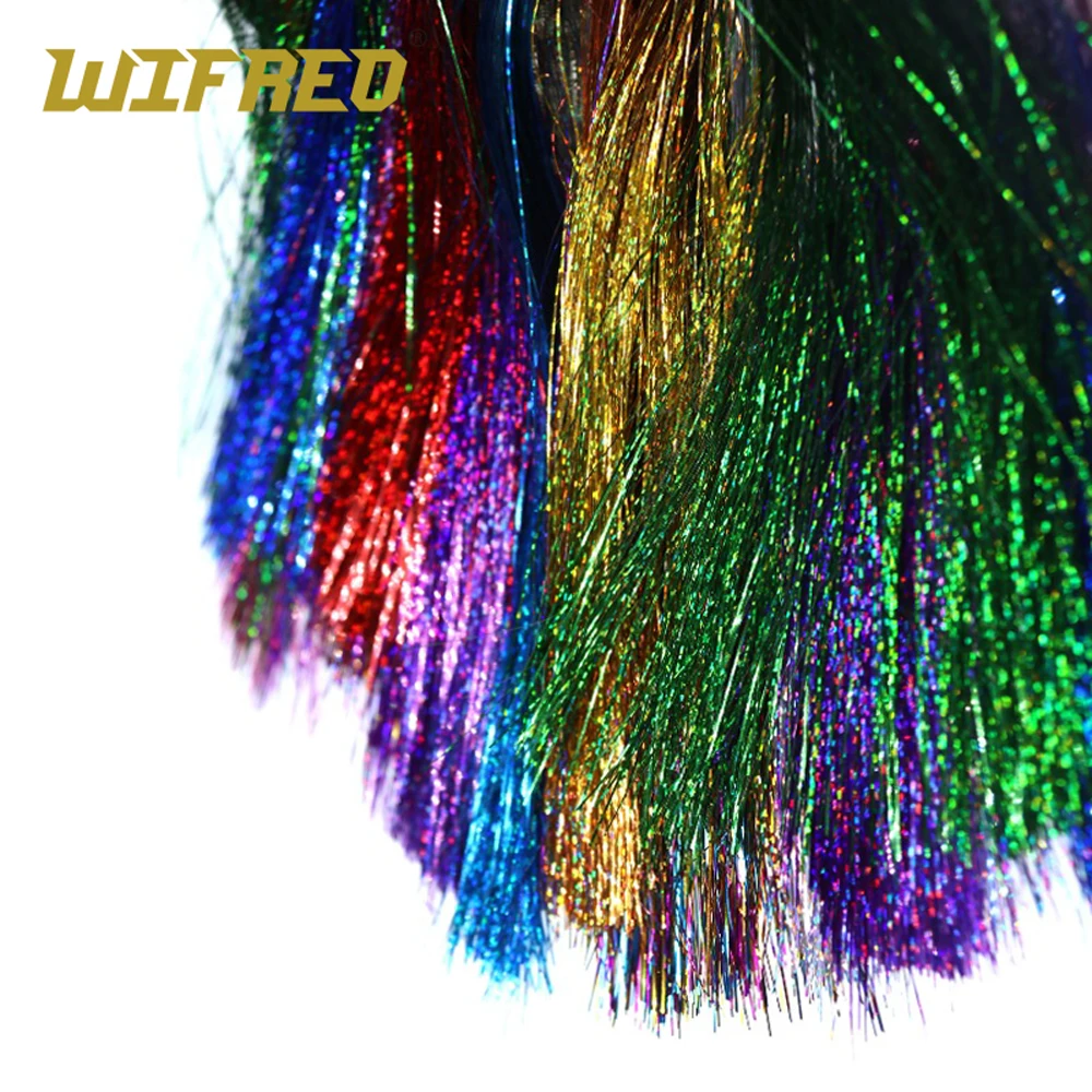 12 Colors 0.3mm Flashabou Tnsel Flat Mylar Crystal Flash Fly Tyng Materals