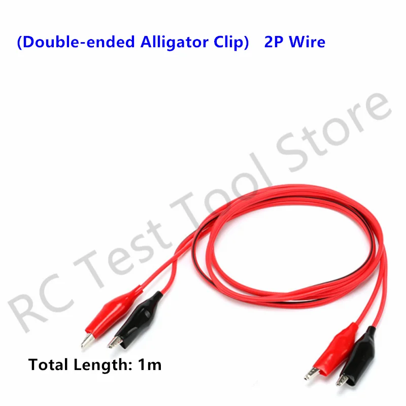 Cavetti Con Morsetti A Coccodrillo Per Multimetro - Set 2 Pezzi Da 1M Con Spine Banana, Nero E Rosso - Foto 3