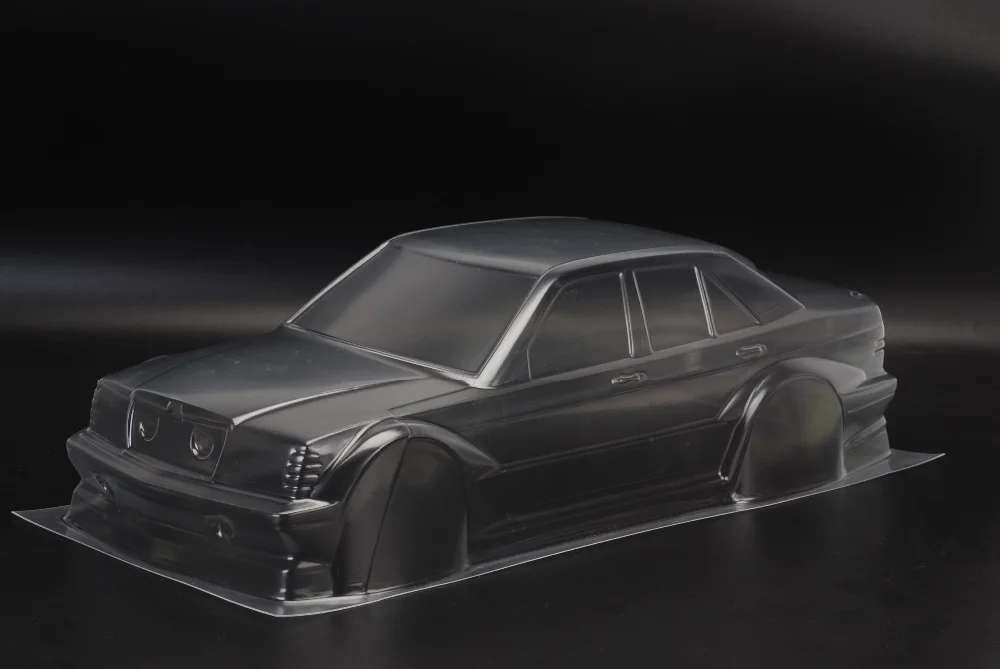 Team C TC090 1/10 BEENZ 190E Clear Body with accessories for 1/10 HSP HPI Kyosho on road car 190mm
