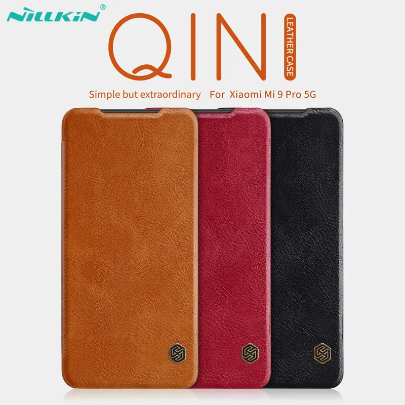 Кожаный чехол для Xiaomi Mi 9 Pro 5G NILLKIN Qin Series, бумажник, флип-чехол, чехол для Xiaomi Mi 9 Pro 5G, кожаный чехол для телефона