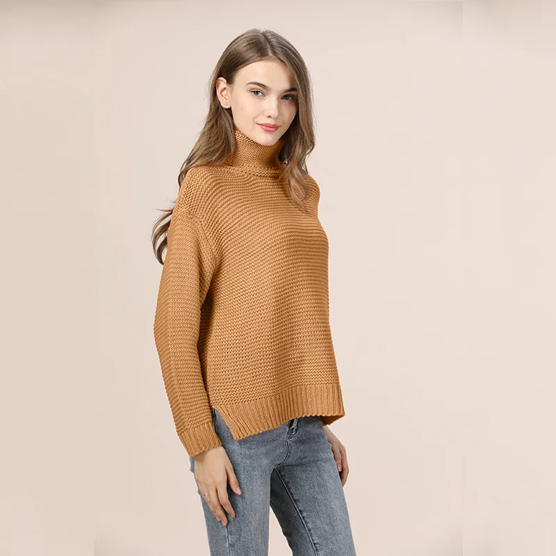Autumn Winter Turtleneck Sweater Women Oversize Solid Knitted Sweaters Warm Long Sleeve Pullover Sweater Female 2019 Fashion New Autumn Winter Turtleneck Sweater Women Oversize Solid Knitted Sweaters Warm Long Sleeve Pullover Sweater Female 2019 Fashion New
