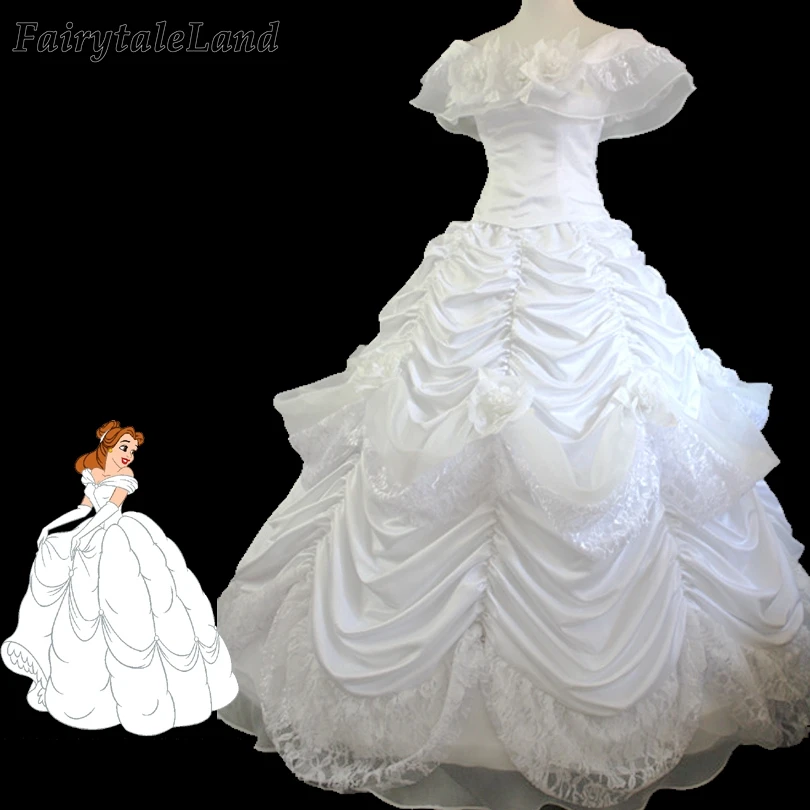 belle's white dress from beauty and the beast