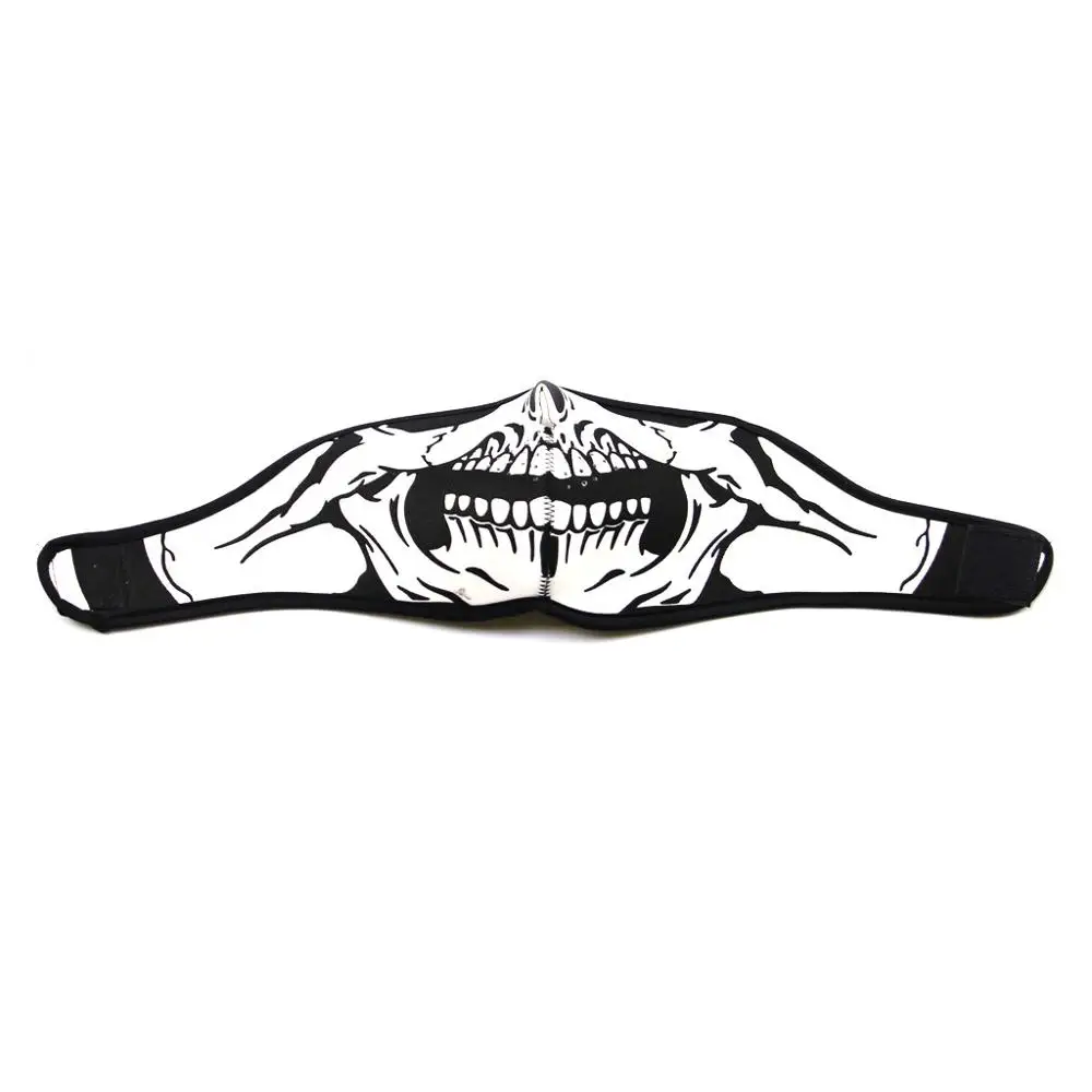 Черный motorcycle skull face mask outdoor bike helmet snowboard half face bandana - Цвет: Черный