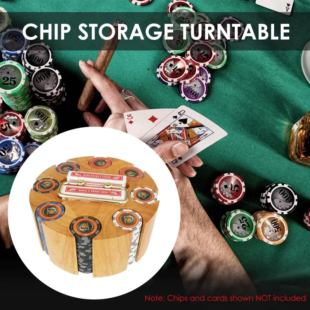 Large Wooden Carousel Poker Chip Set  3