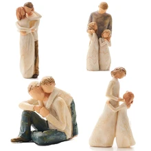 Статуэтки в скандинавском стиле Love family, миниатюрные украшения для дома из смолы, аксессуары Happy Time