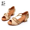 Children Girls Salsa Dance Shoes Kids Latin Tango Dance Shoes Low Heels 3.5cm Soft Sole Women Ballroom Dancing Shoes Sandals 1