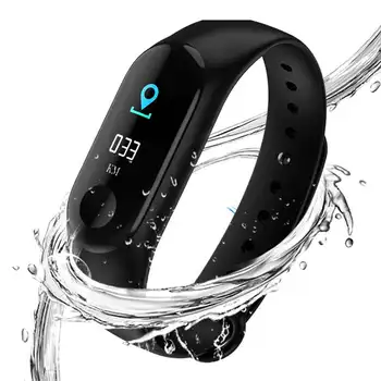 

Smart Band Watch Bracelet Wristband Fitness Tracker Blood Pressure Heart Rate M3S Black