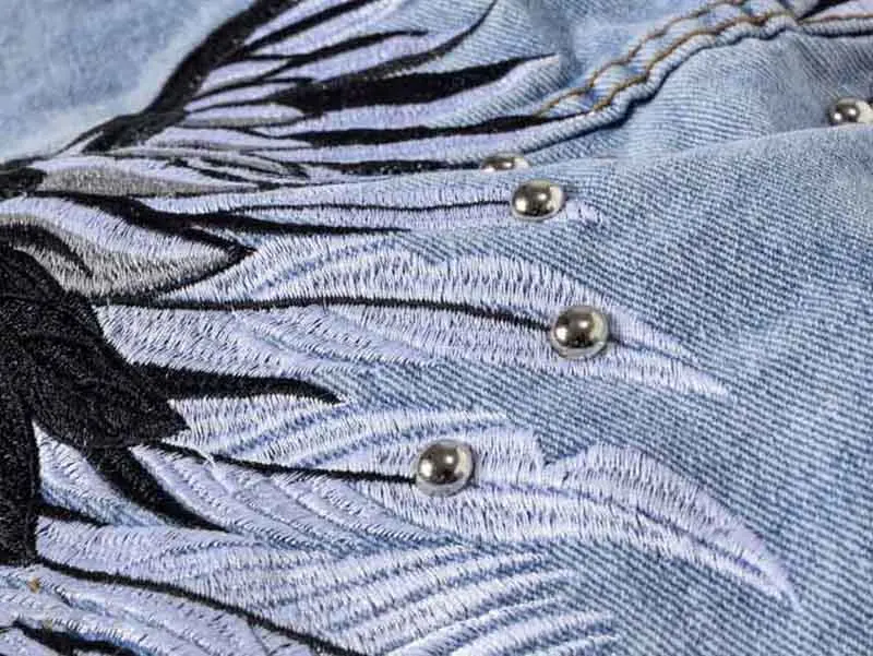 Mcikkny Men Ripped Denim Vest With Rivet Fashion Wing Embroidered Waistcoats For Male Sleeves Jean Jackets Hip Hop (2)