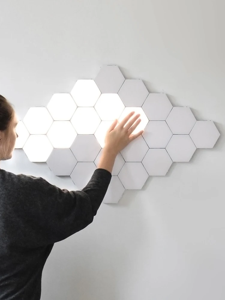 

Quantum light led mosaic hex light modular touch sensor night light magnetic hexagon creative decorative wall lamp vanity light