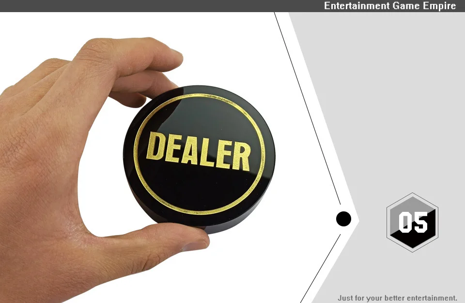 2 Yernea High-quality Texas Poker Chips Dealer Black Crystal All In Baccarat Dealer Button  Gold Word Poker Accessories Charge Officer (5)