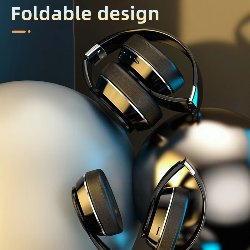 HiFi Wireless Headphones Bluetooth Foldable Headset Support TF Card FM Radio Bluetooth AUX Stereo Headset With Mic Deep Bass