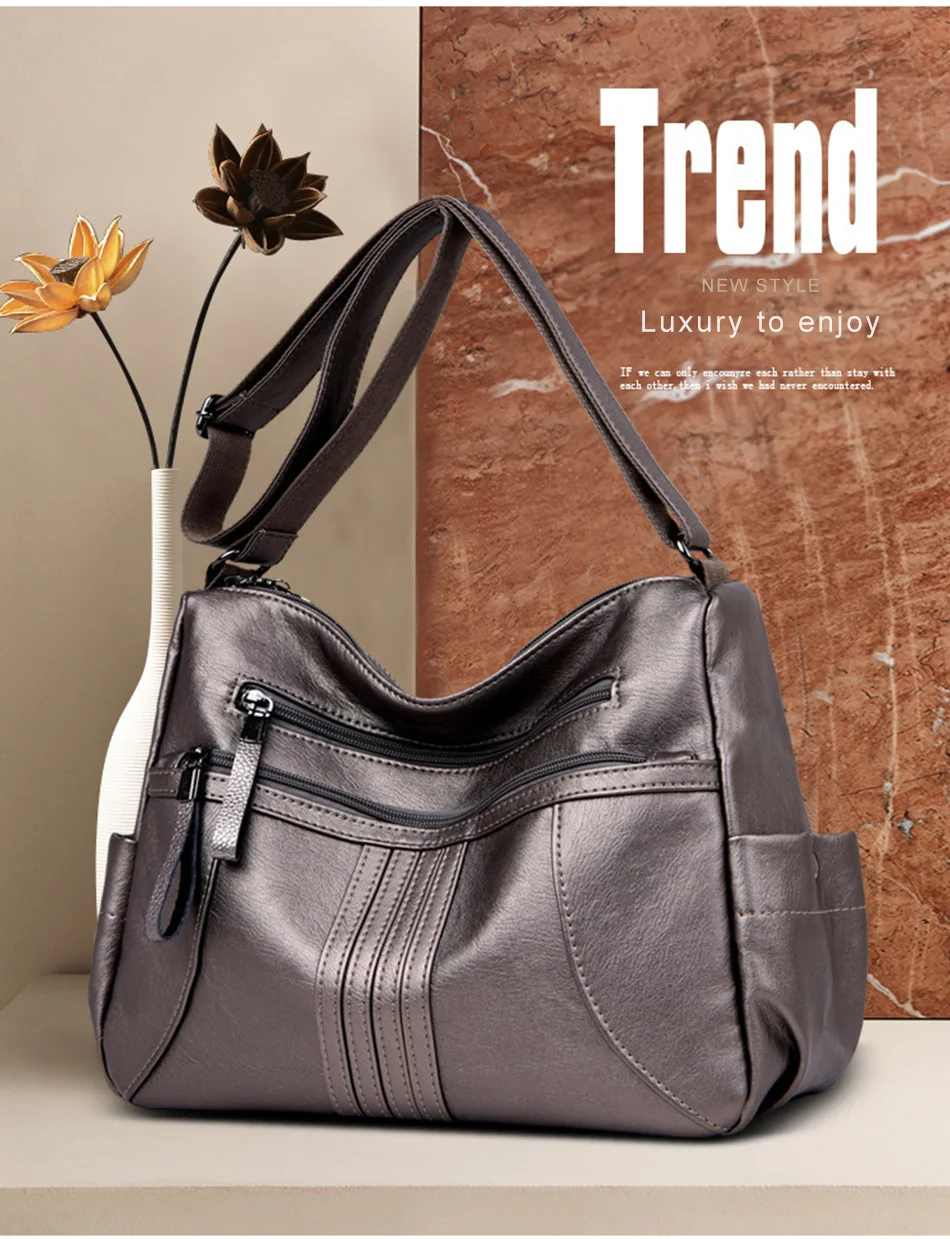 Винтажная женская сумка через плечо, женские сумки, новые большие роскошные дизайнерские высококачественные женские кожаные сумки, женская сумка