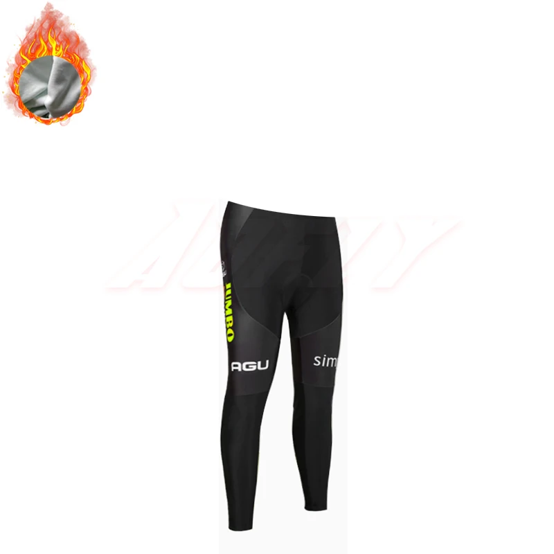 Зима, куртки для велоспорта JUMBO TEAM 9D, велосипедные штаны, Ropa Ciclismo, Мужские Термо флисовые, pro трикотаж для велосипедистов, одежда для велоспорта - Цвет: No strap
