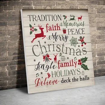 

Framed Christmas Collage Christmas Decor Posters Canvas Paintings Wall Art Canvas Prints Pictures Kids Room Home Inner Frame