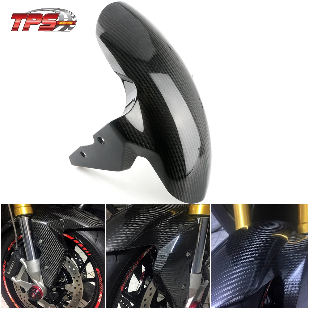 For BMW S1000RR S1000R HP4 S1000XR Front Real Carbon Fiber Mudguard