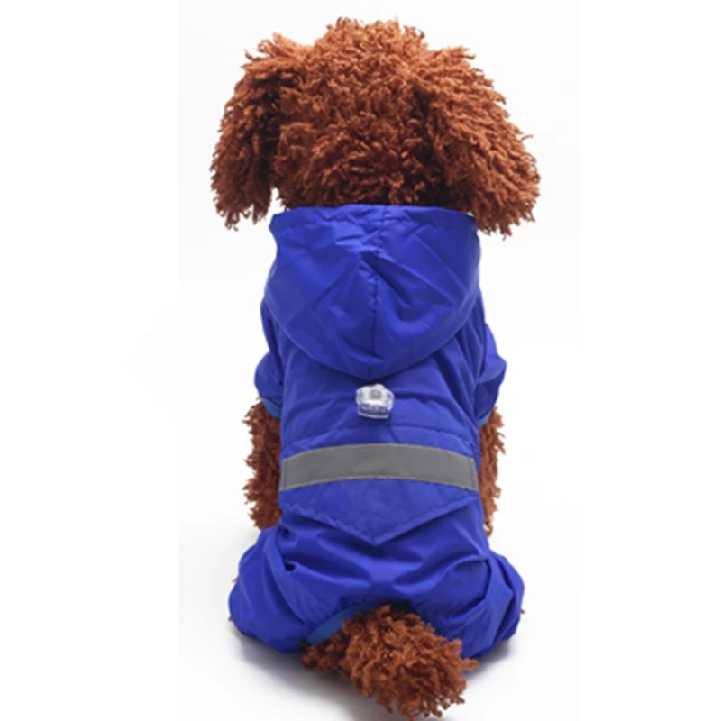 1 шт., милый водонепроницаемый дождевик для щенков, двухслойный плащ с капюшоном для собак, куртка-дождевик, четырехногий комбинезон для собак, XS-2XL, костюм для домашних животных