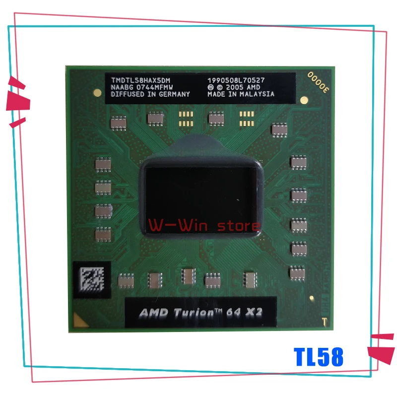 Мобильный процессор AMD Turion 64 X2 TL 58 TL58 1 9 ГГц двухъядерный с двойной резьбой разъем