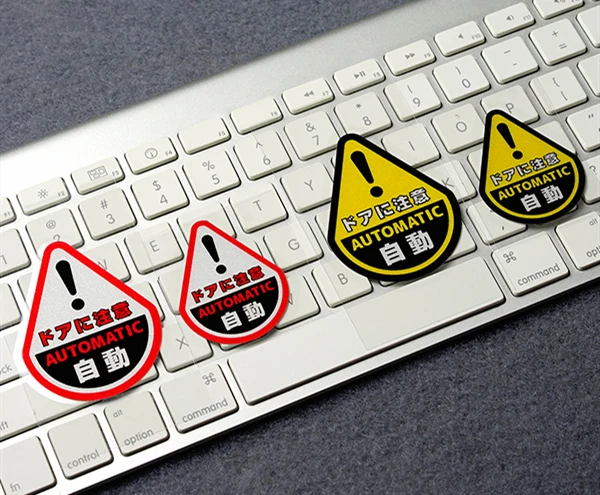 

2x Car Styling Vinyl Tape Warning AUTOMATIC Vehicle Auto Door Sticker Decals
