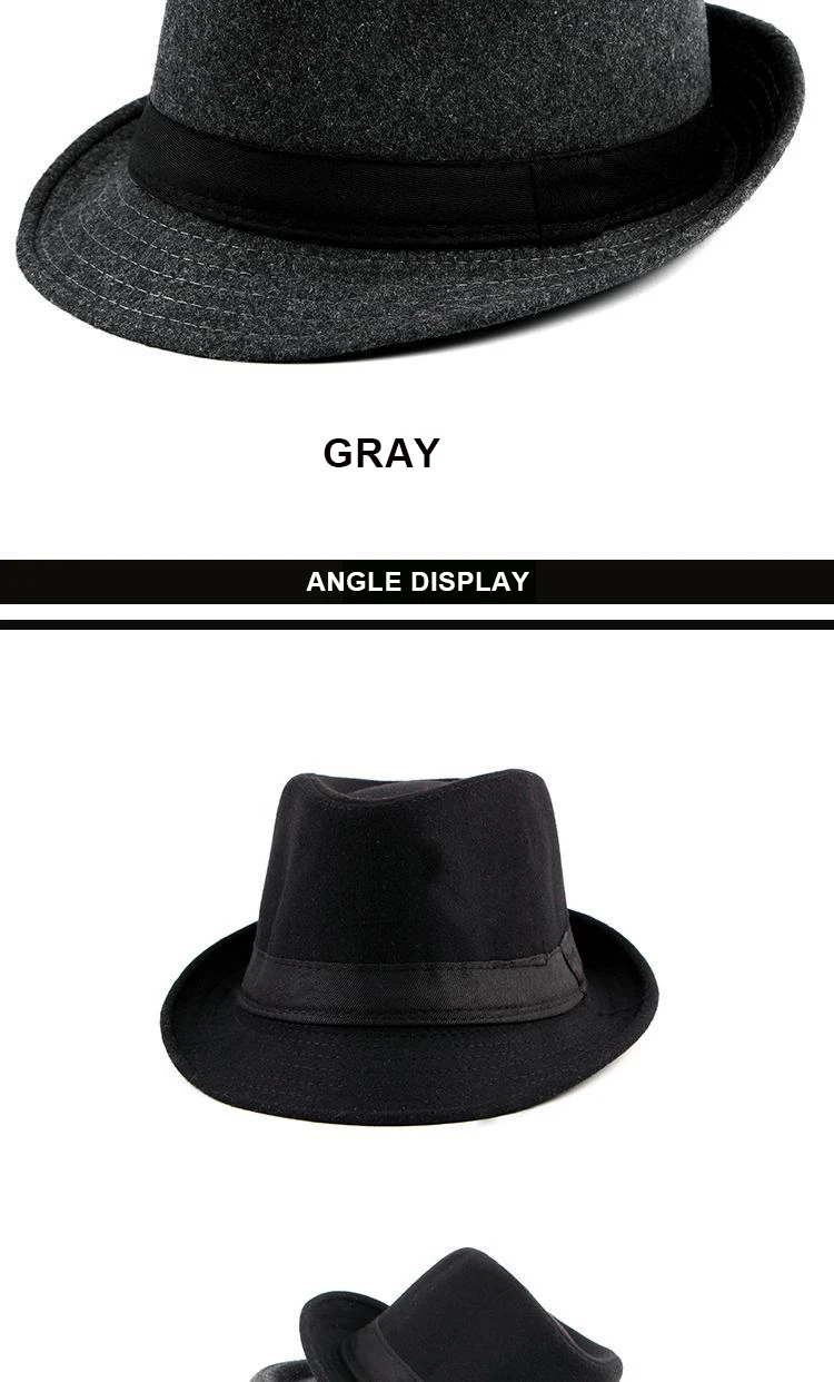 Classics Autumn 2021 Winter Short Brim Felt Fedoras Hat Men Black panama Vintage top sombrero trilby mens hats gentleman fedora burgundy fedora hat