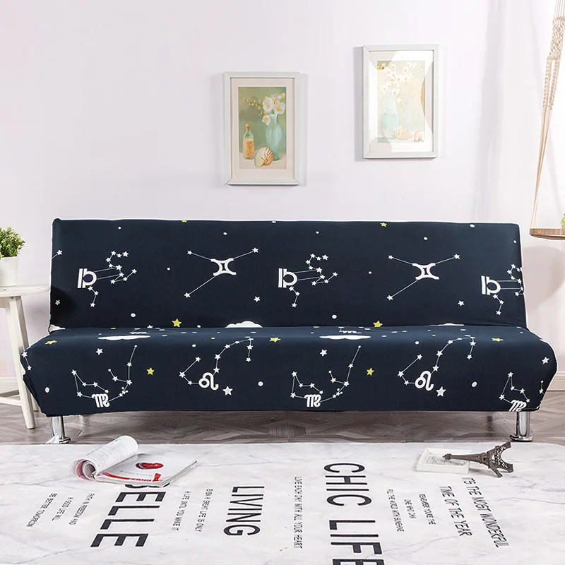 Universal Size Sofa Bed Cover Armless Elastic Couch Covers Folding Seat Slipcover Washable Stretch Covers Cheap Home Hotel