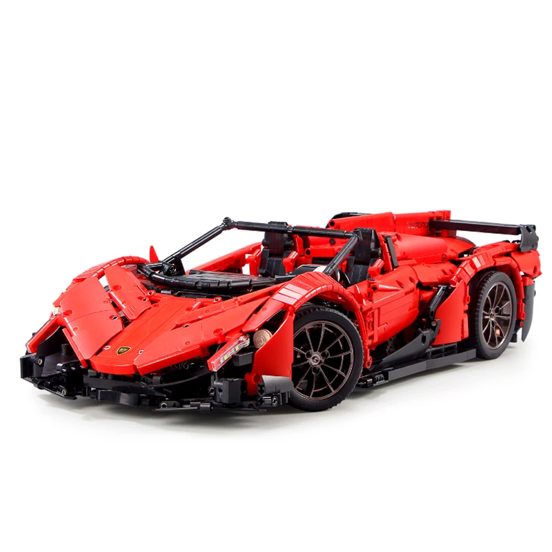 

13079 remote-controlled programming Red Rambo poison supercar APP assembly building block electric toy car