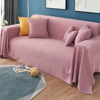 Knitted Throw Sofa Blanket Winter Bedspread on Bed Travel Airplane Sofa Plaid Home Decor Office Nap Blankets Blue Pink 4 Size