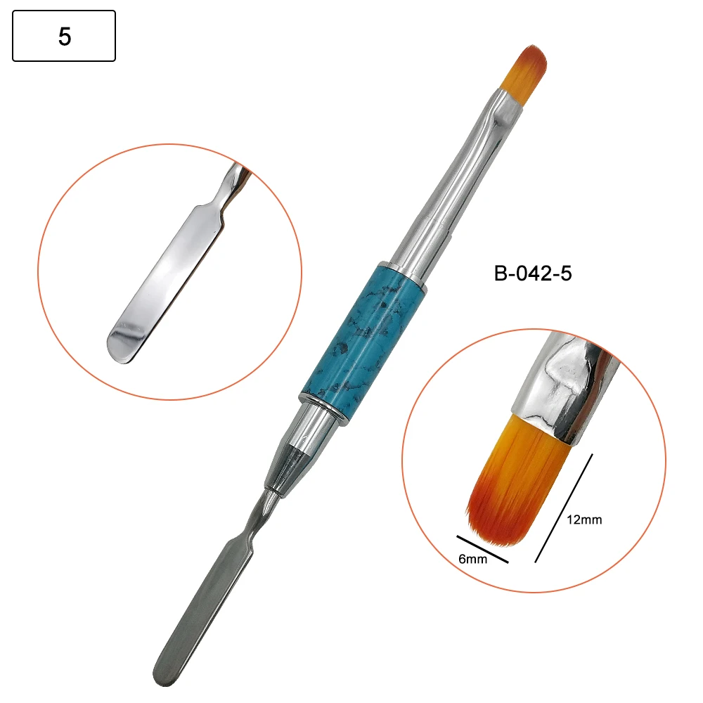 8 типов синий металлический стержень красочные Кисти для ногтей акриловое УФ градиентное покрытие гелем ручка для рисования Bgirl Маникюр Инструмент для дизайна ногтей B042 - Цвет: B042-5