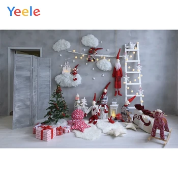 

Christmas Tree Brick Wall Cloud Shelf Gift Baby Birthday Backdrop Photography Custom Photographic Background For Photo Studio