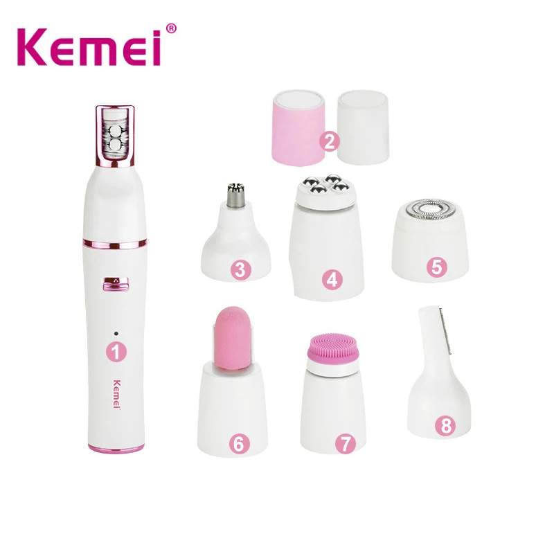 Женский эпилятор, Kemei, 7 в 1, перезаряжаемый, для лица, ног, подмышек, бикини, треугольник, для тела, руки, эпилятор, для удаления волос, депиляция