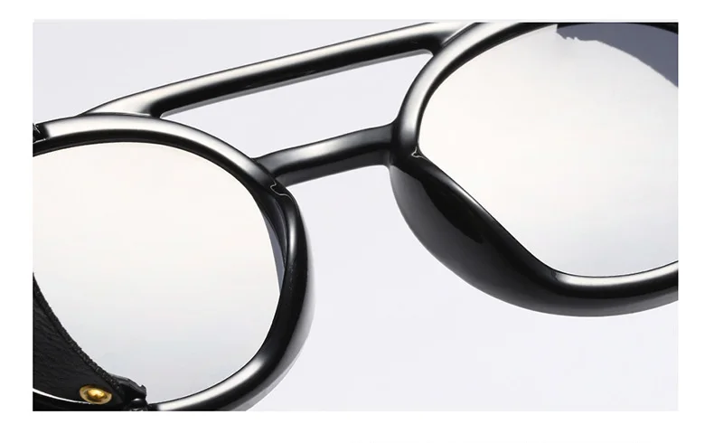 Ретро Круглые стимпанк Солнцезащитные очки для мужчин и женщин винтажные паровые панк Солнцезащитные очки Мужские боковые защитные очки