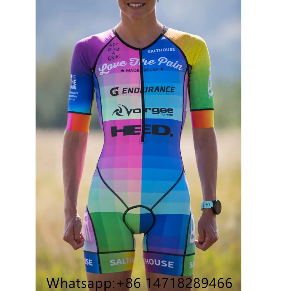 Love the pain pro team skinsuit Женская велосипедная одежда, велосипедная команда одежды на заказ, железный костюм для триатлона, велосипедная майка - Цвет: 6